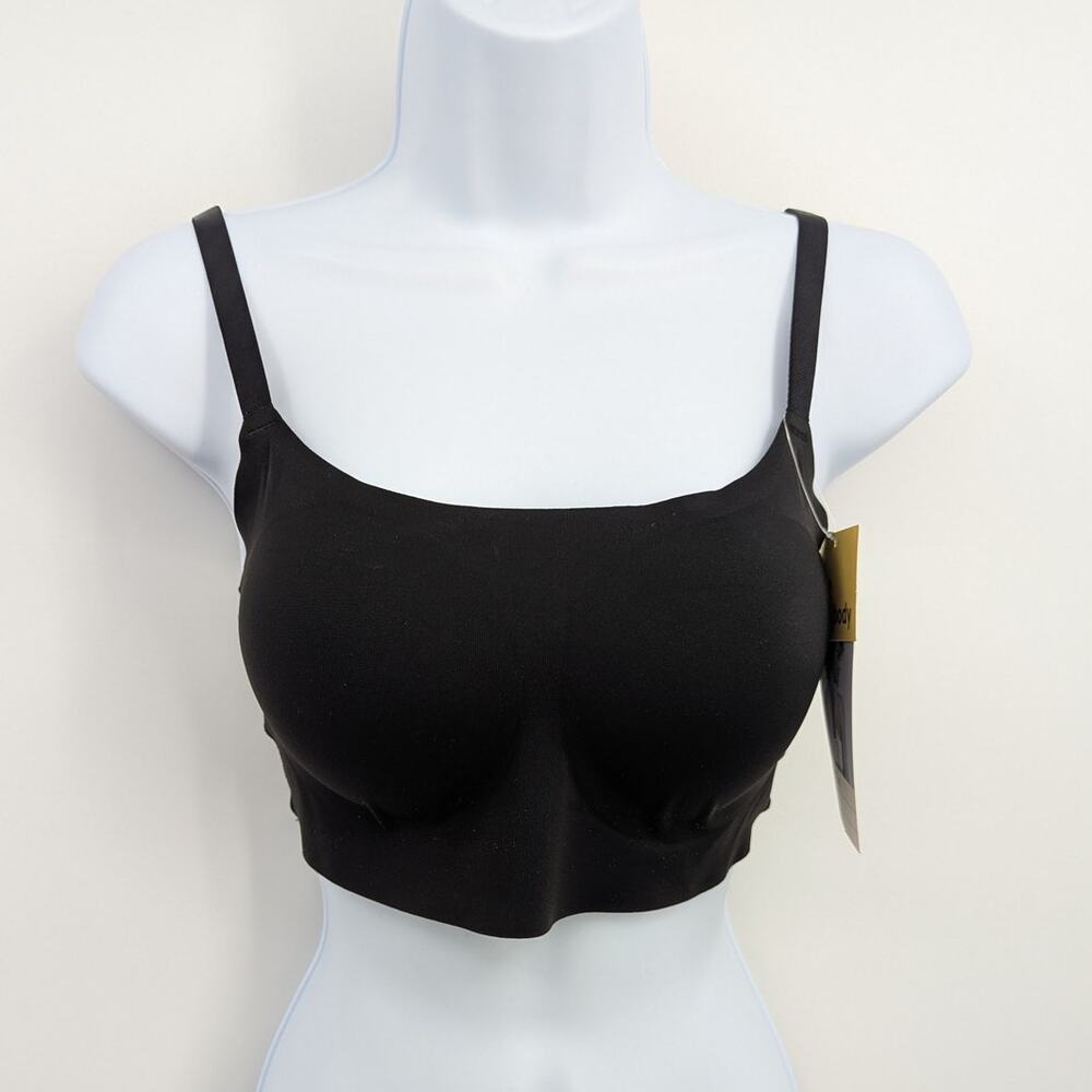 NWT True Co True Everybody Scoop Bra Adjustable Strap Black Sz M Wireless